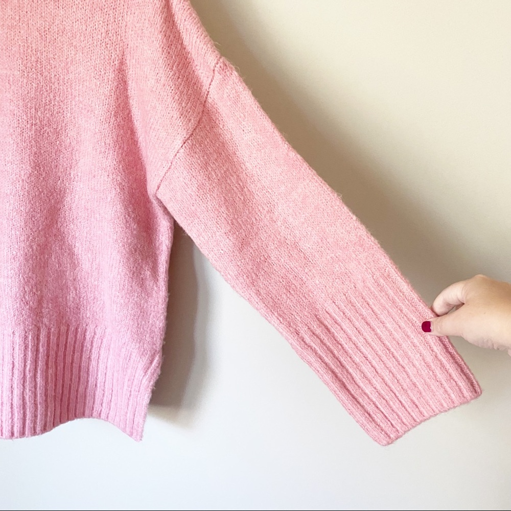Topshop Supersoft Deep Ribbed Hem Crewneck Sweater Pink S NWT - Picture 4 of 14